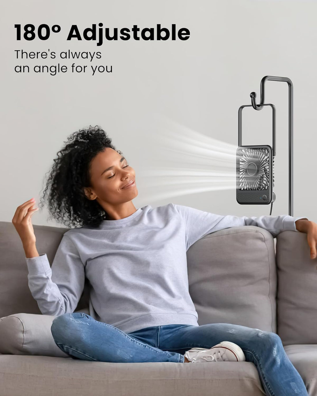 USB Desk Fan – Ultra Quiet 5” Personal Fan with 3 Speeds & 180° Tilt