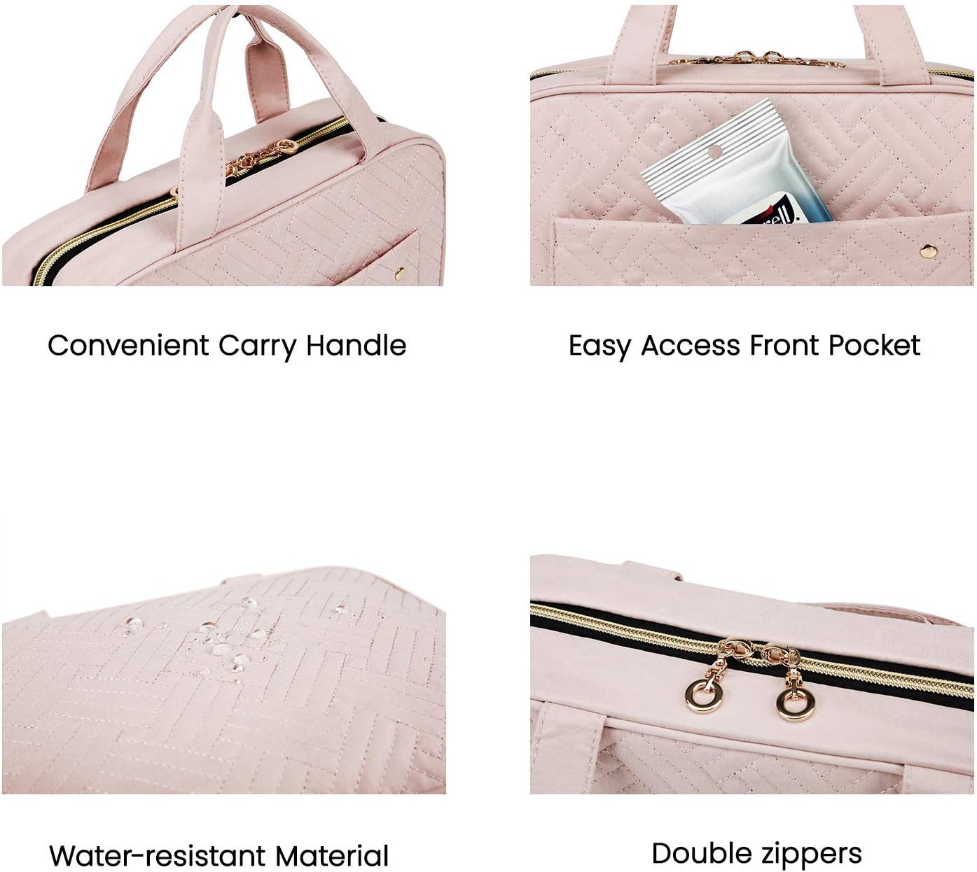 Toiletry Bag Travel Bag with Hanging Hook, Water-resistant Makeup Cosmetic Bag