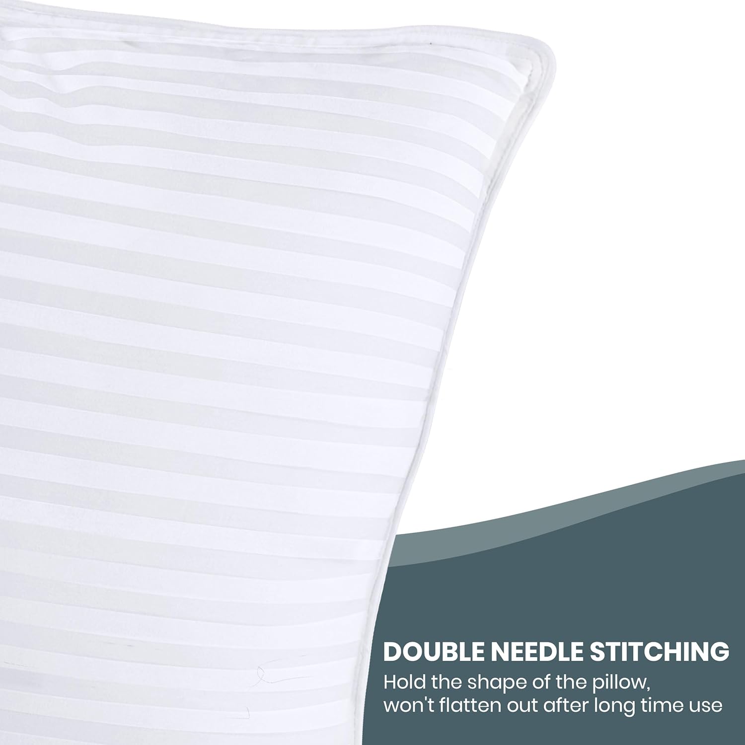 Queen Pillow Set of 2 – Cooling Fiber Fill, Soft & Supportive