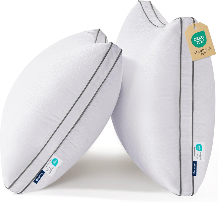 Queen Pillow Set of 2 – Fluffy Down Alternative, Supportive & Soft