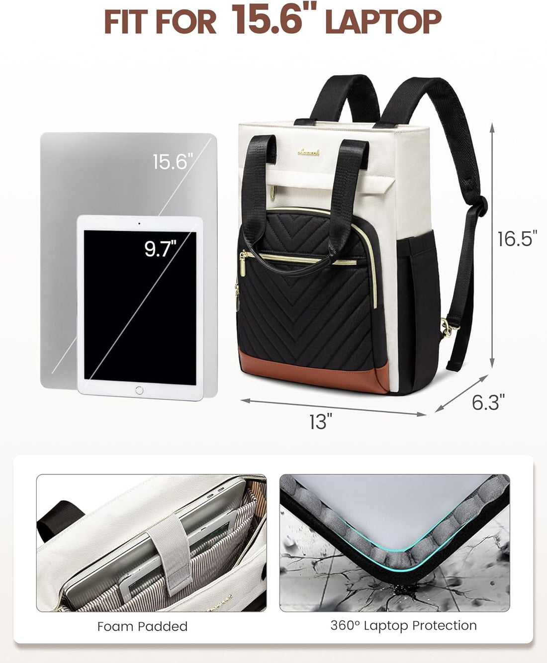 Laptop Backpack for Women – 15.6 Inch Work Laptop Bag, Teacher & Nurse