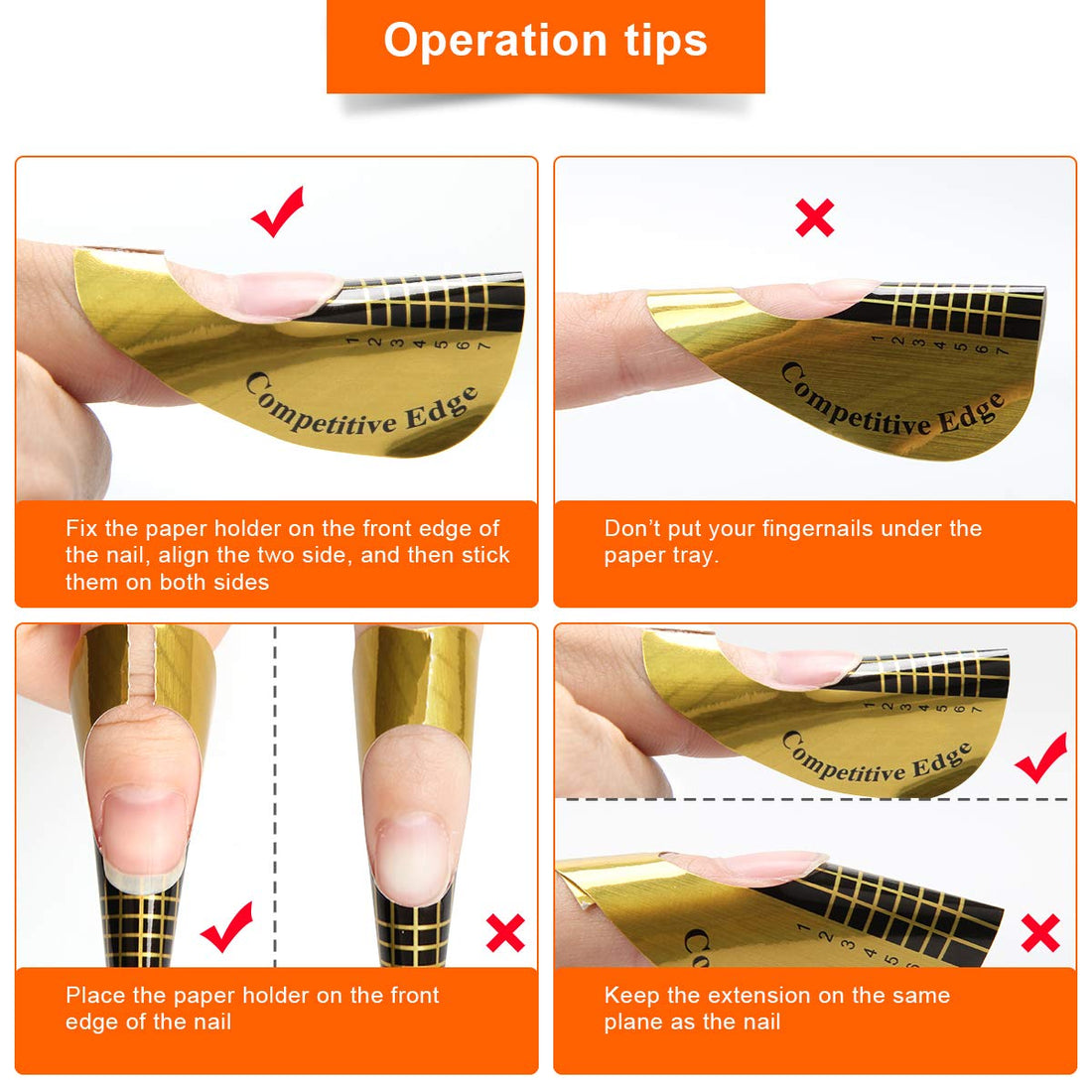 Gold Horseshoe Nail Forms – 200 Pcs Nail Extension Tips & UV Gel Guide Stickers