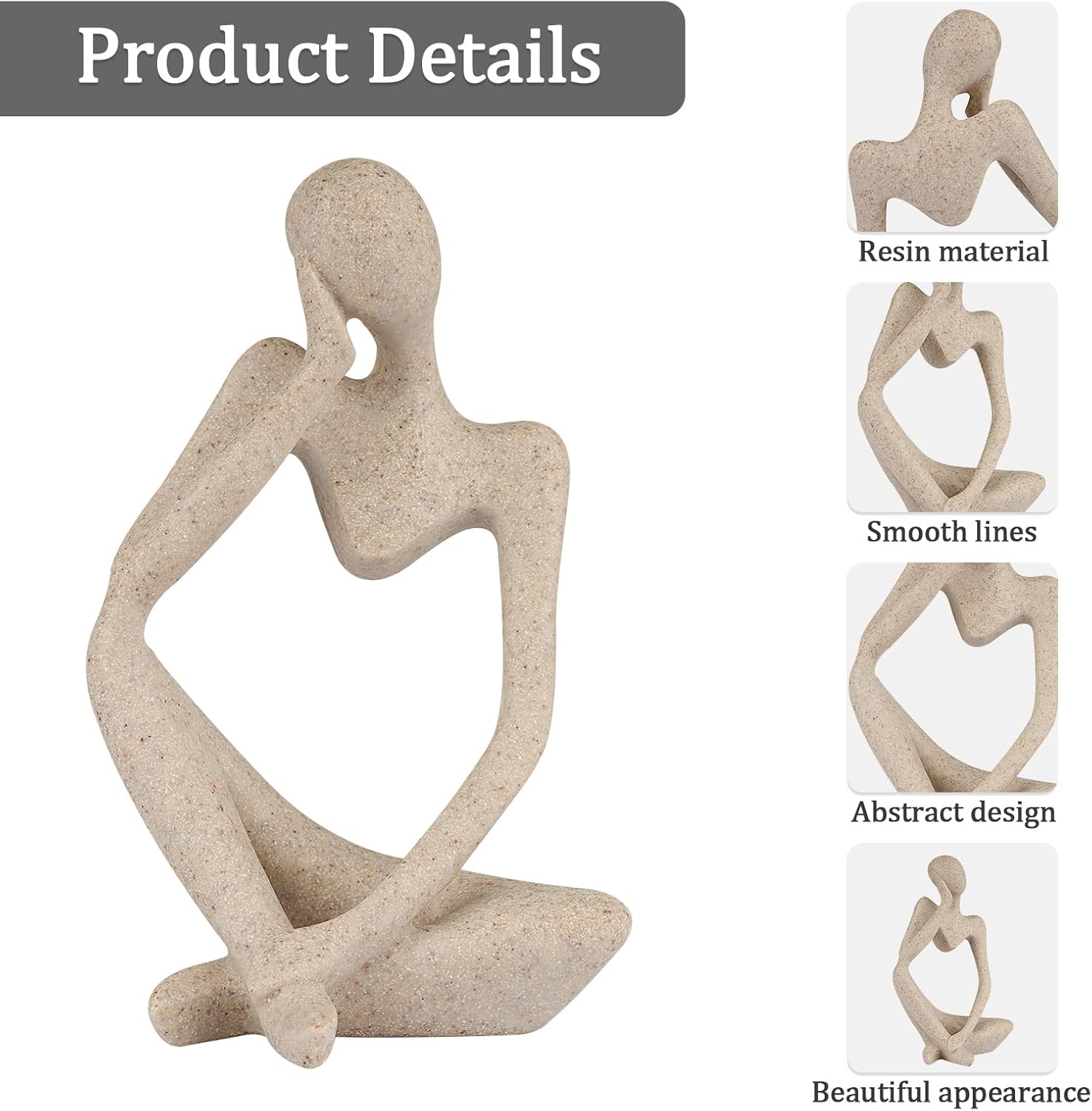 Resin Thinker Style Abstract Sculpture Statue Collectible Figurines Home