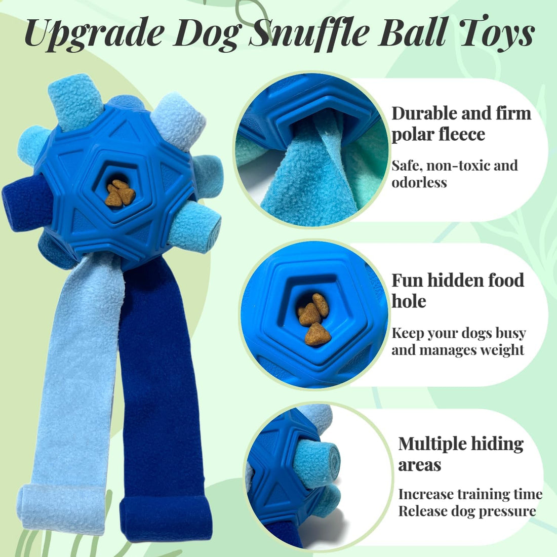 Snuffle Ball for Dogs – Unbreakable Interactive Foraging Toy Treat Dispenser