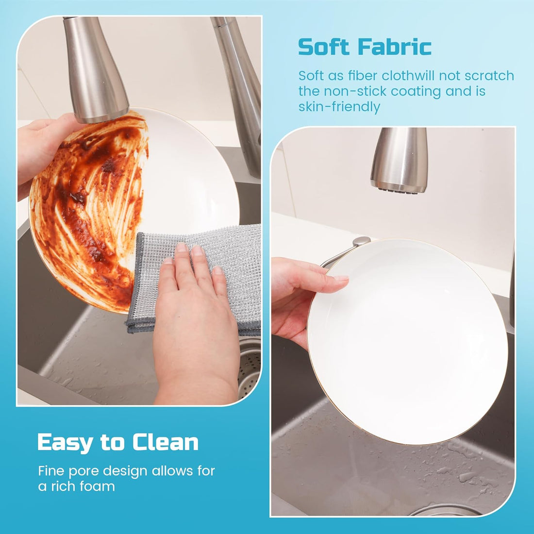 10 Pcs Upgrade 3-Layer Metal Dish Cloth – No Scratches, No Odor Dishwashing