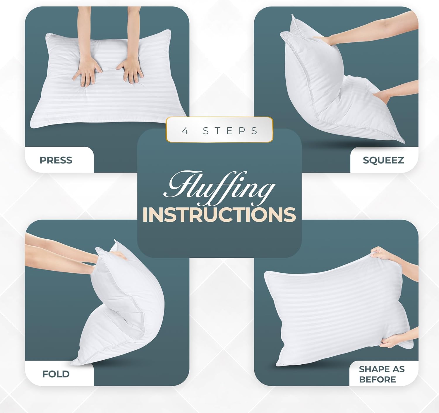 Queen Pillow Set of 2 – Cooling Fiber Fill, Soft & Supportive