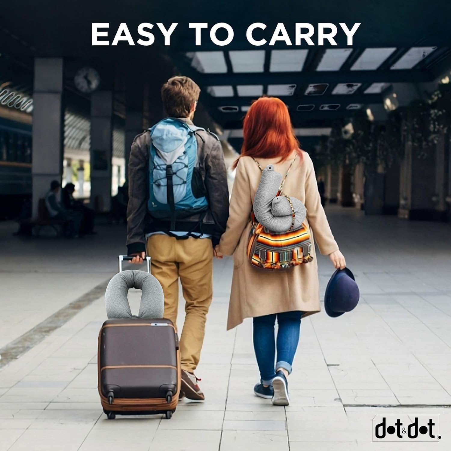 Dot&Dot Twist Memory Foam Travel Pillow – Adjustable Neck Support