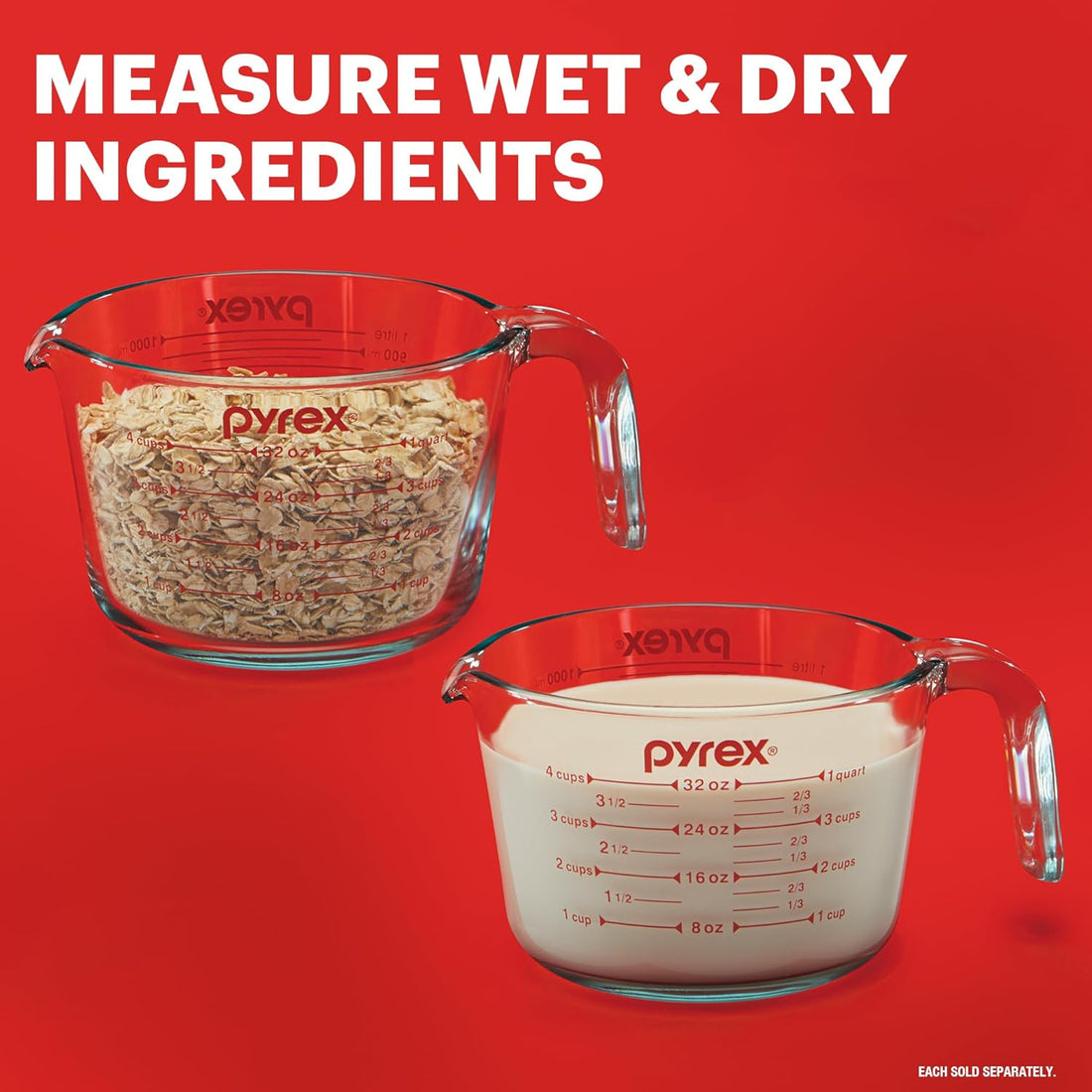 Pyrex Essentials (3-Pack) Glass Measuring Cups Set Measuring Cups