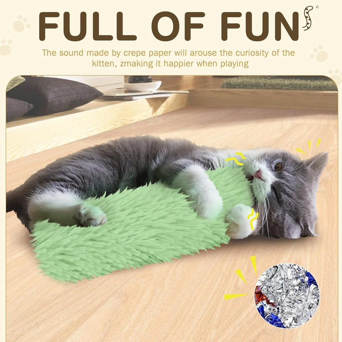 Cat Toys Cat Pillows, 3 Pack Interactive Cat Kicker Catnip Toys,
