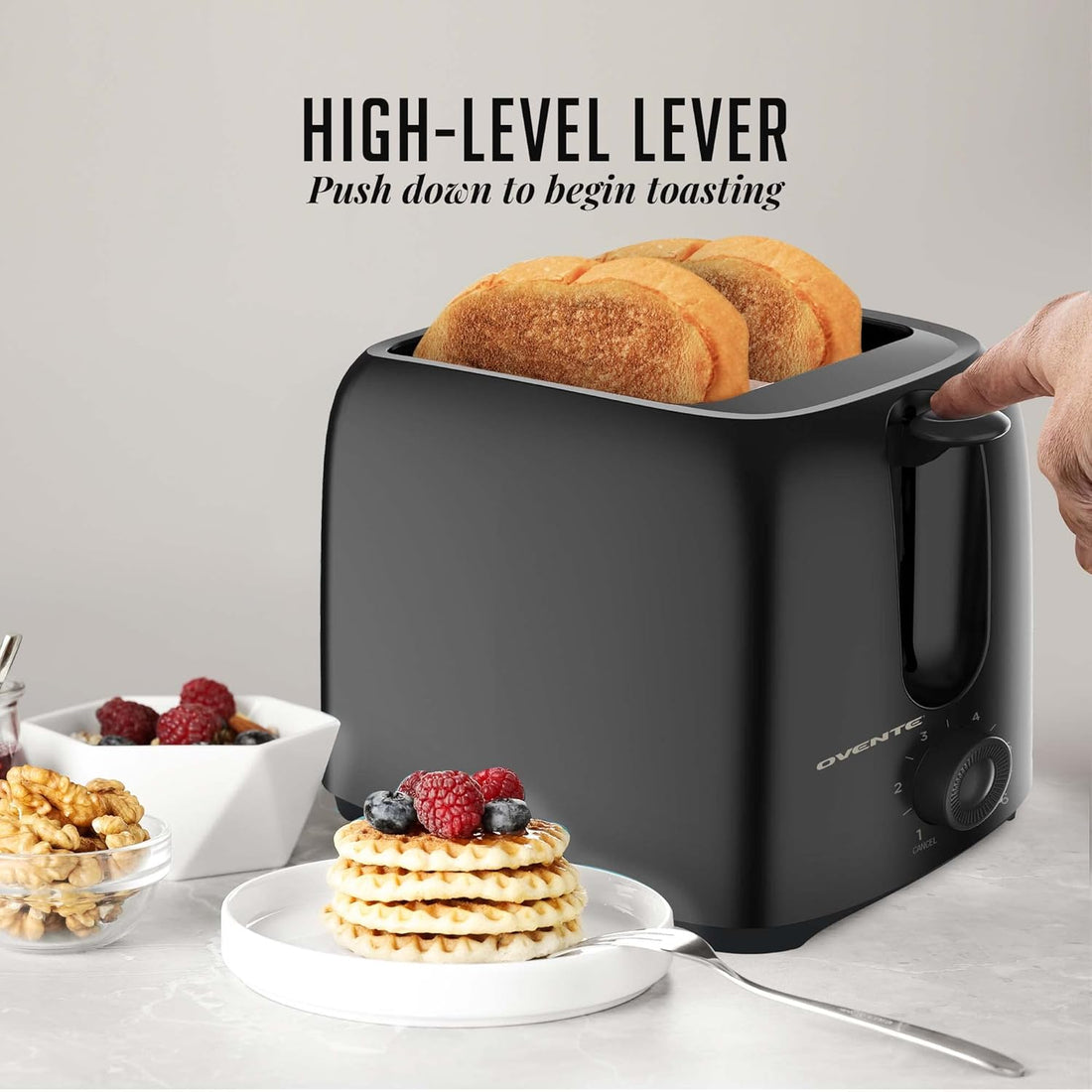 Electric 2-Slice Toaster with 6-Shade Browning & Removable Tray