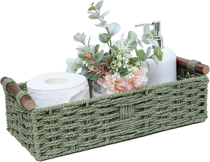 Round Paper Rope Storage Basket Wicker Baskets for Organizing