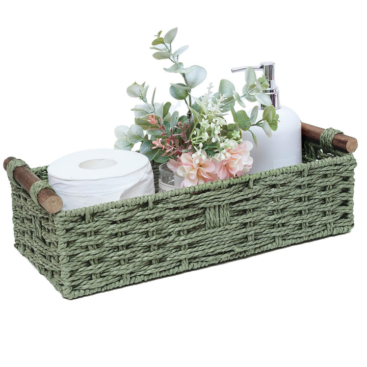 Round Paper Rope Storage Basket Wicker Baskets for Organizing