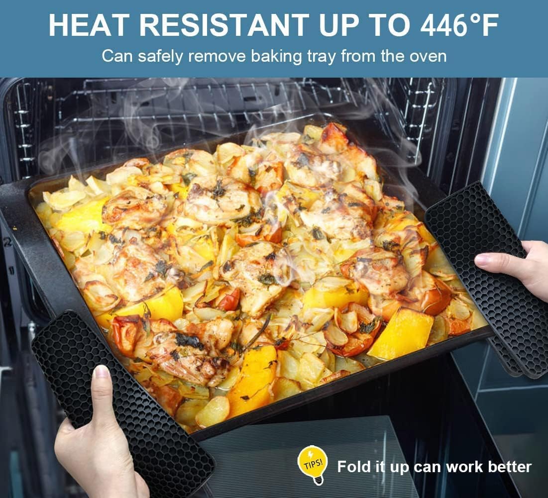Silicone Trivet Mats – 4 Heat-Resistant Pot Holders Non-Slip Hot
