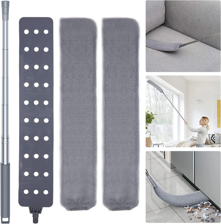 Retractable Gap Dust Cleaner with 2 Microfiber Dusting Cloths  Duster