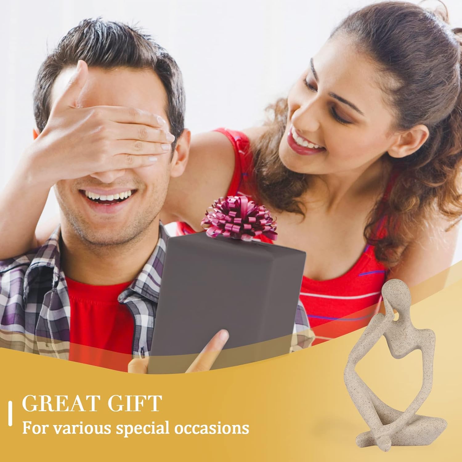 Resin Thinker Style Abstract Sculpture Statue Collectible Figurines Home