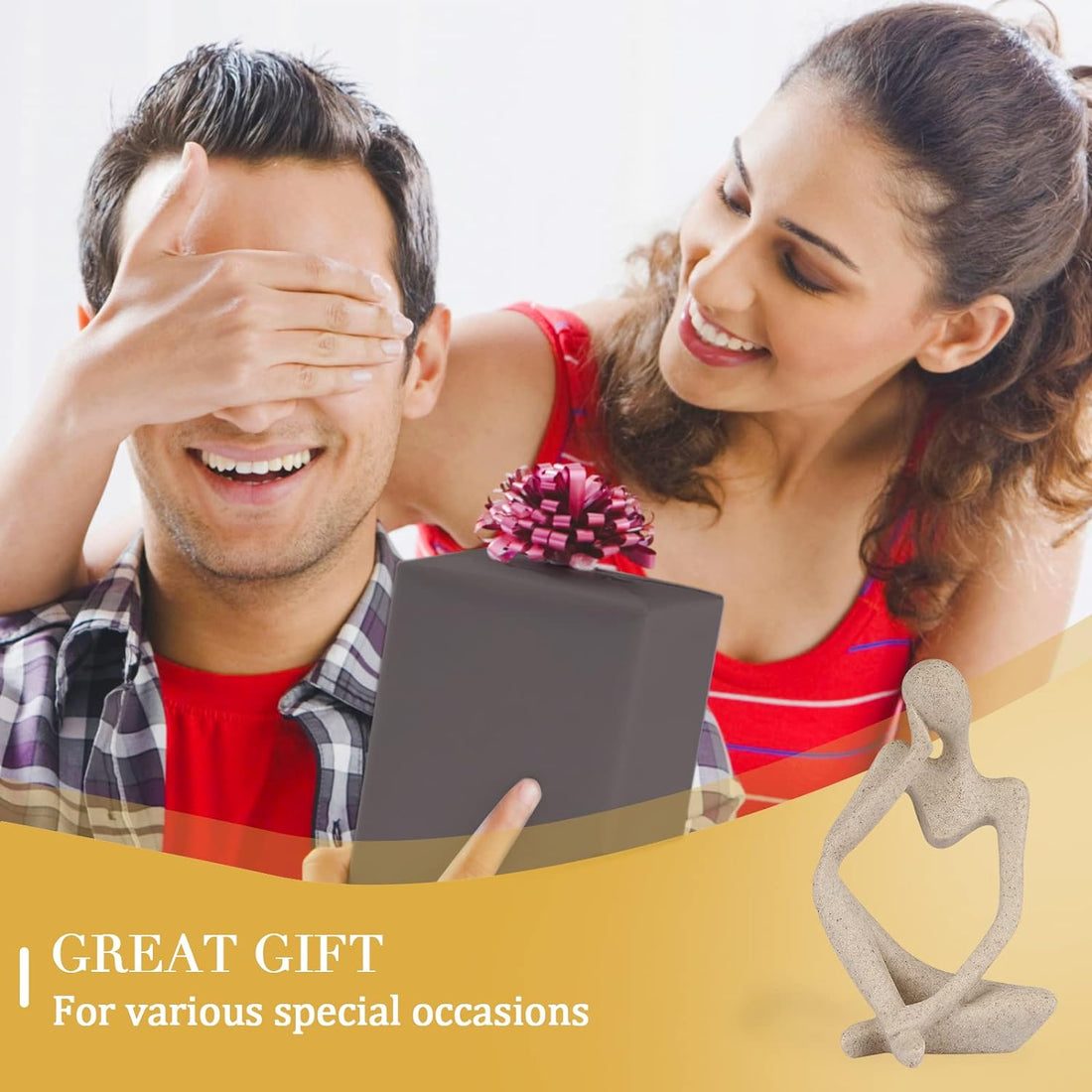 Resin Thinker Style Abstract Sculpture Statue Collectible Figurines Home