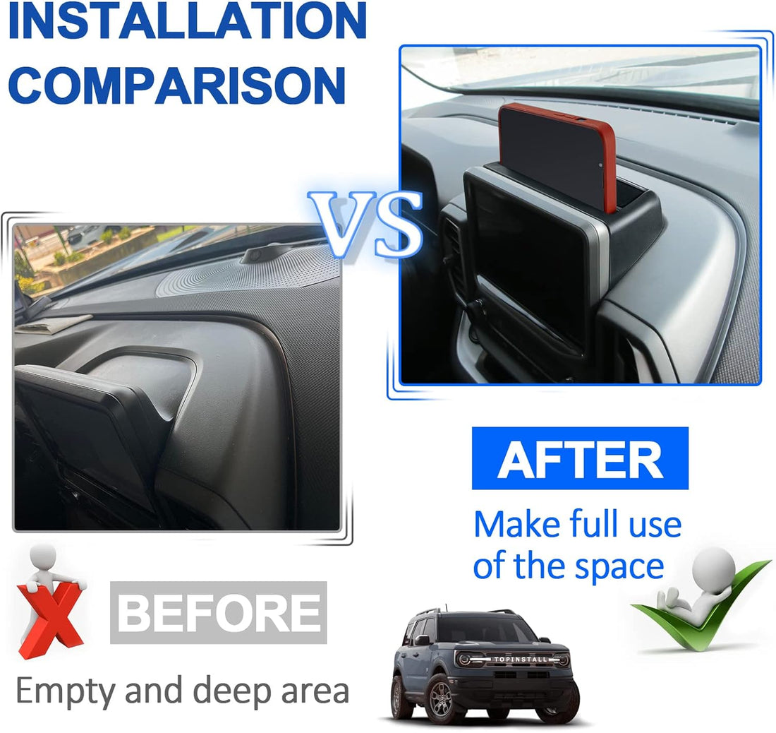 Dash Tray with Coin Holder ABS Storage for Bronco Sport 2021-2024