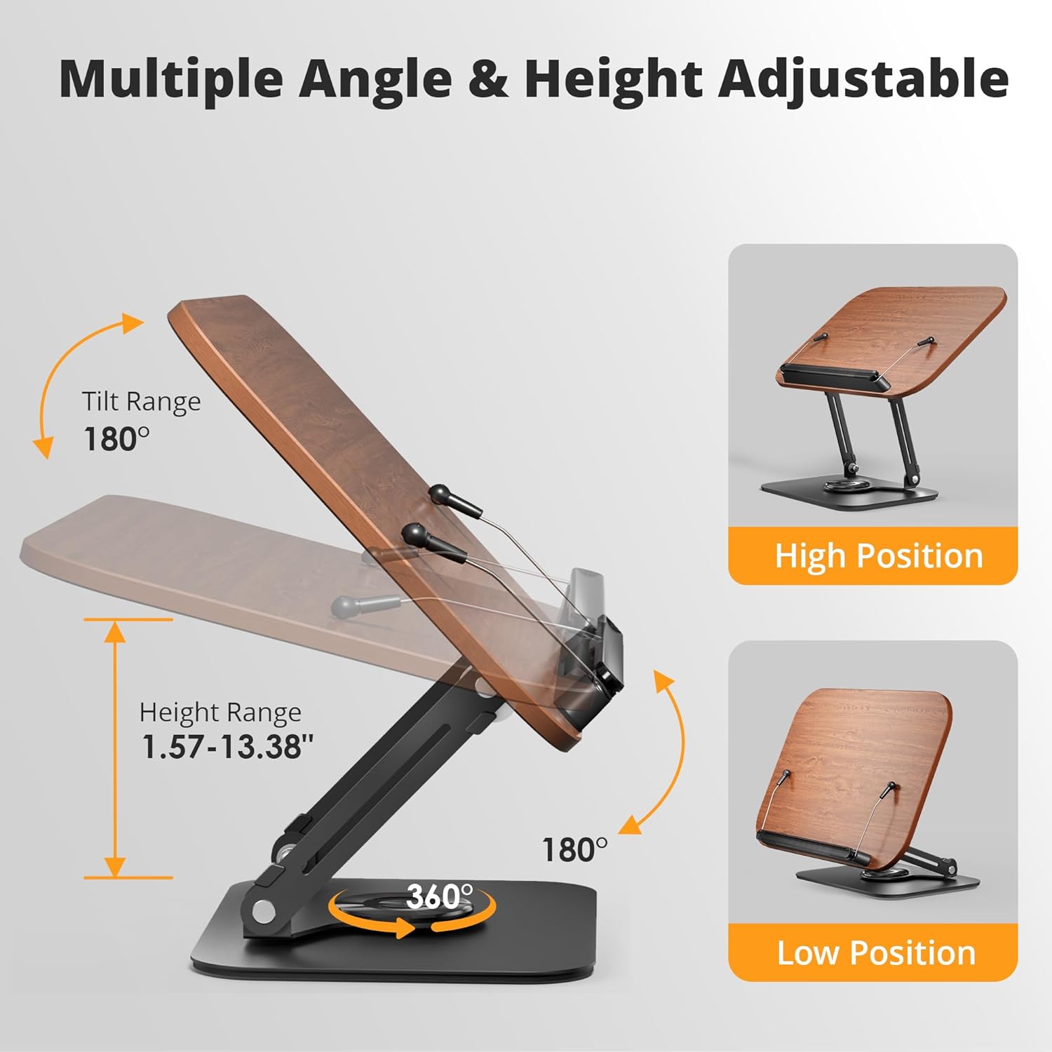 360° Adjustable Book Stand – Foldable Reading Holder with Clips