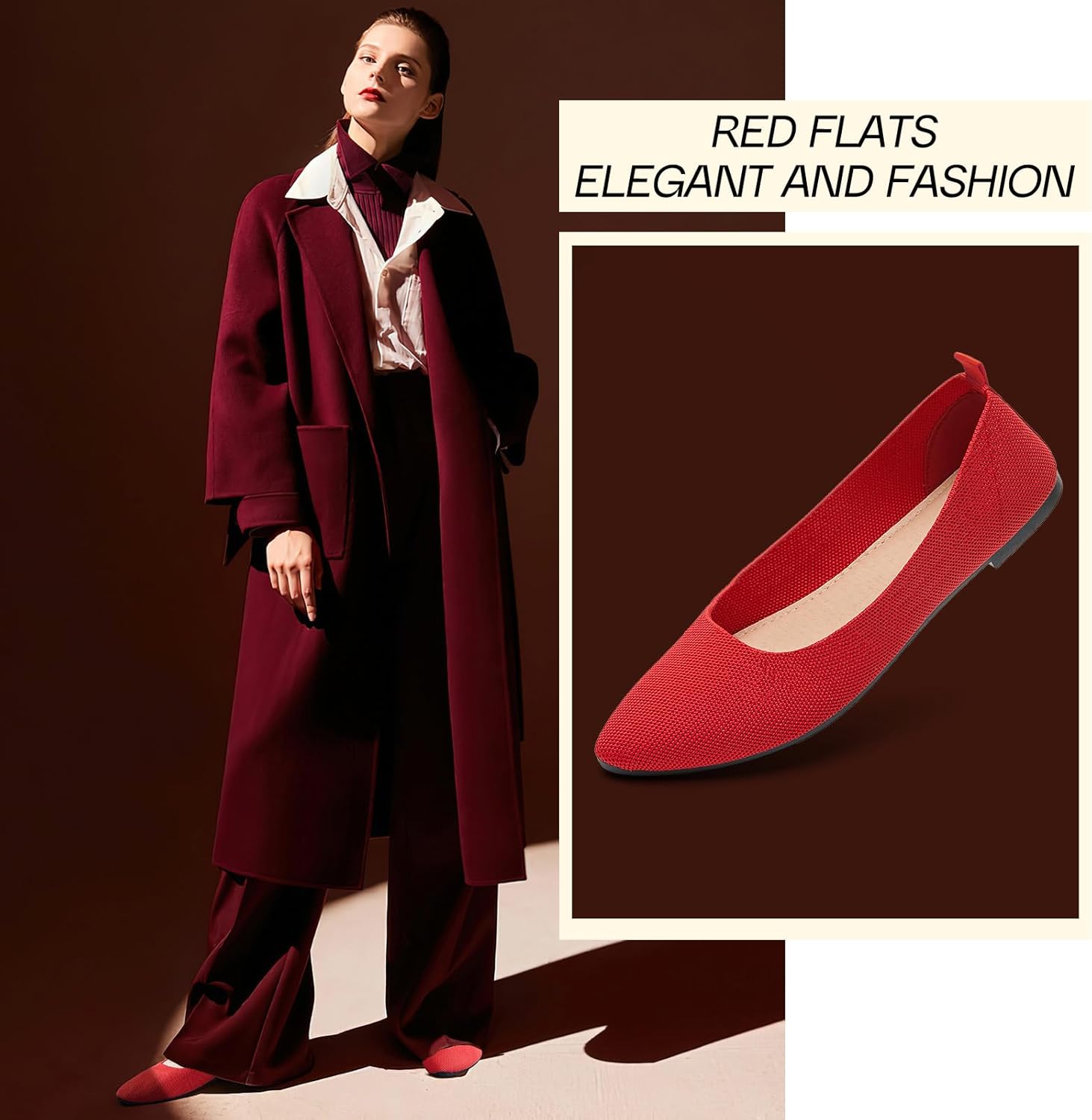 Women’s Pointed Toe Slip-On Ballet Flats – Comfortable Black Dres