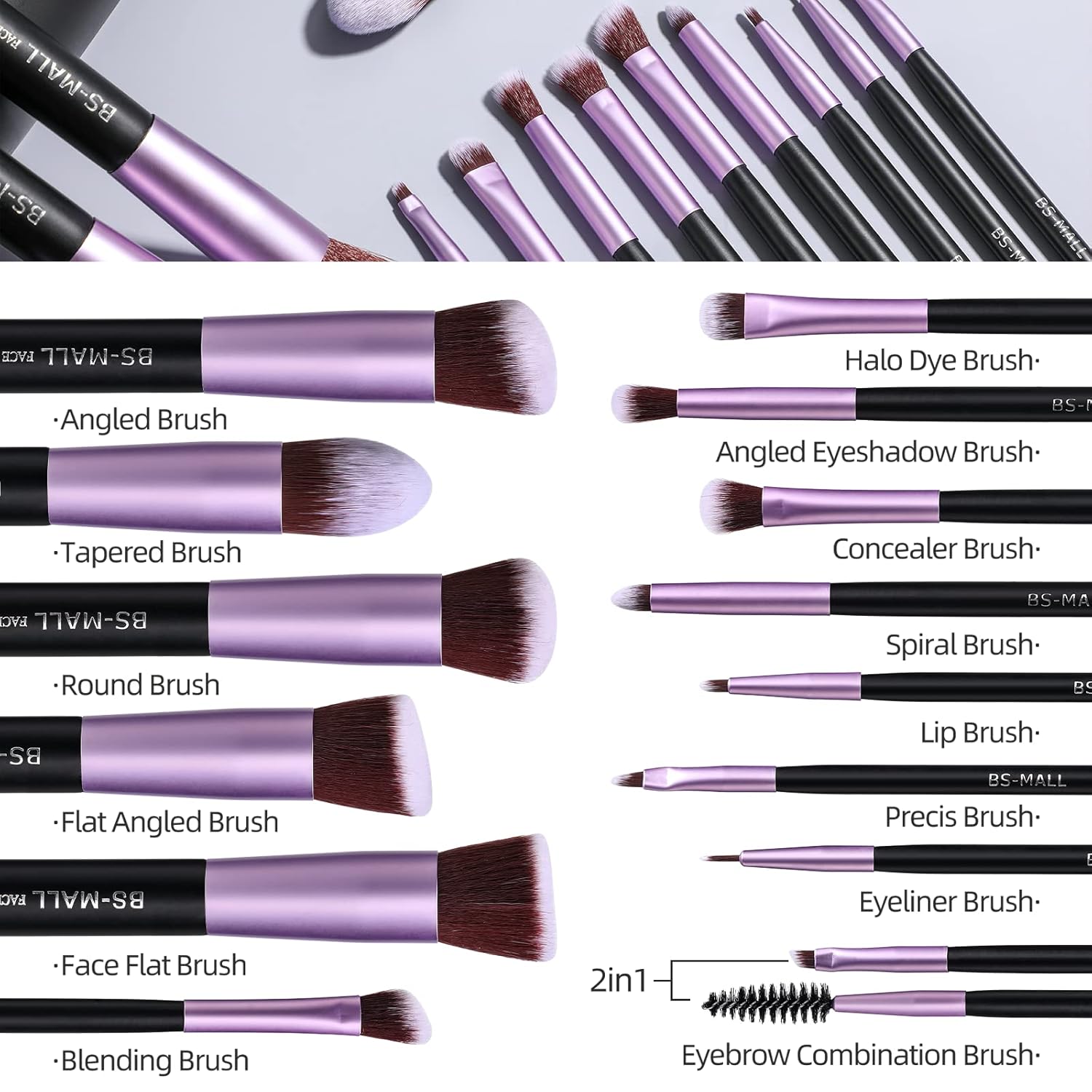 Makeup Brushes Premium Synthetic Foundation Powder Concealers Eye Makeup