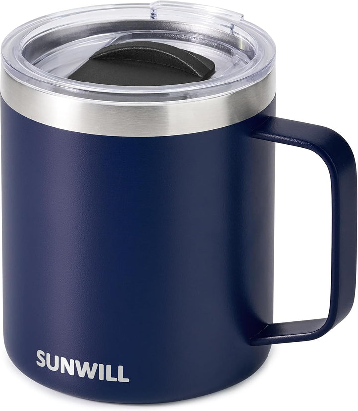 Insulated Coffee Mug with Lid Travel Tumbler with Handle Steel Cup