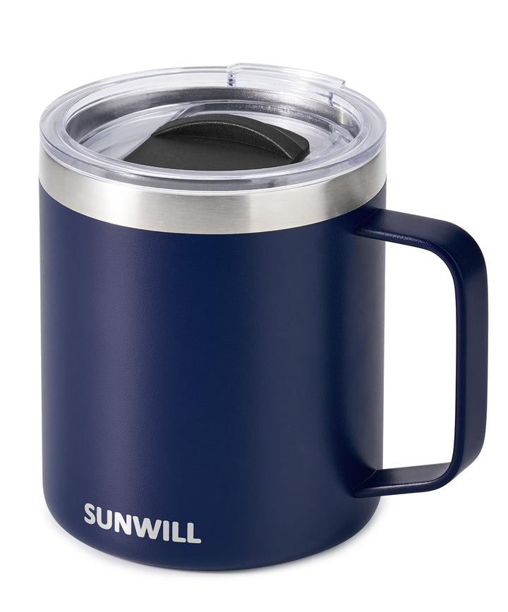 Insulated Coffee Mug with Lid Travel Tumbler with Handle Steel Cup