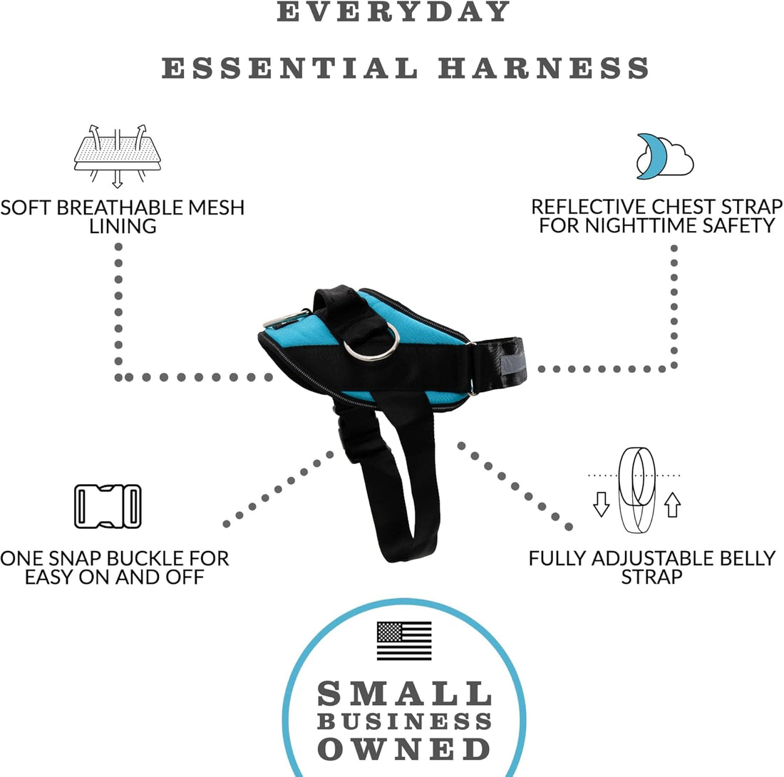 Essential No-Pull Dog Harness with 3 Clips, Reflective & Adjustable