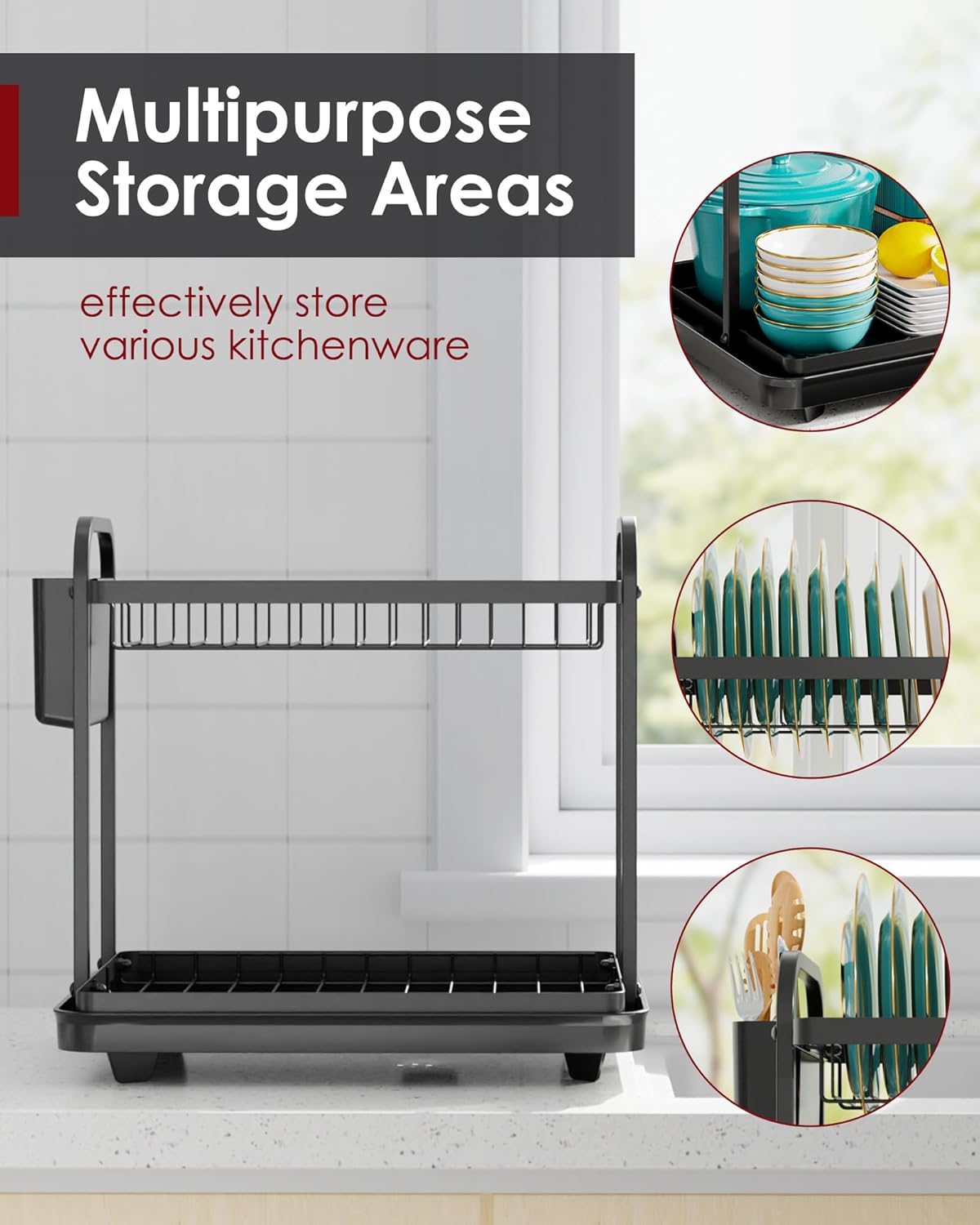 Dish Drying Rack - Stainless Steel Dish Rack for Kitchen Counter,