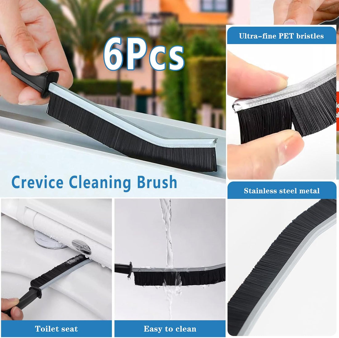 Crevice Cleaning Brush – 6-Piece Multifunctional Cleaning Tool