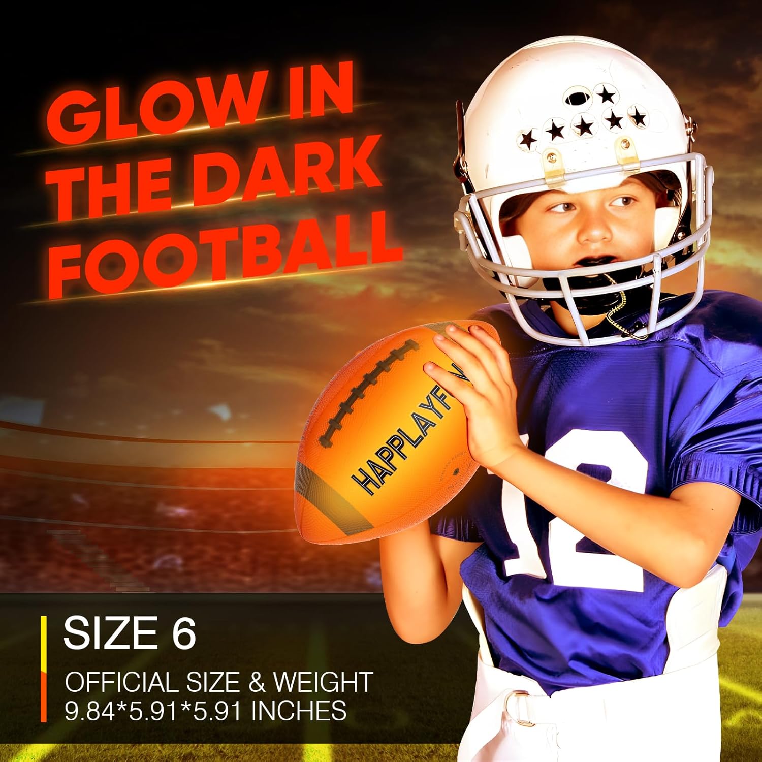 Light Up Football for Kids 8-12 – USB-C Rechargeable LED Glow