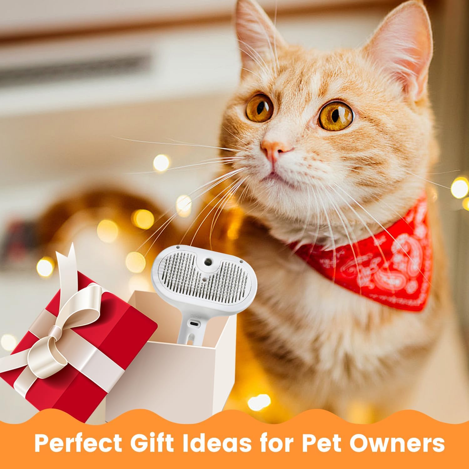 3-in-1 Cat Steam Brush – Pet Spray Hair Removal Comb for Shedding
