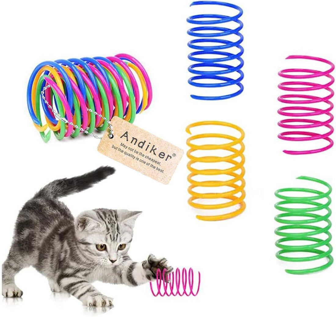 Andiker Cat Spiral Spring – 12-Piece Interactive Toy Set for Cat Colorful