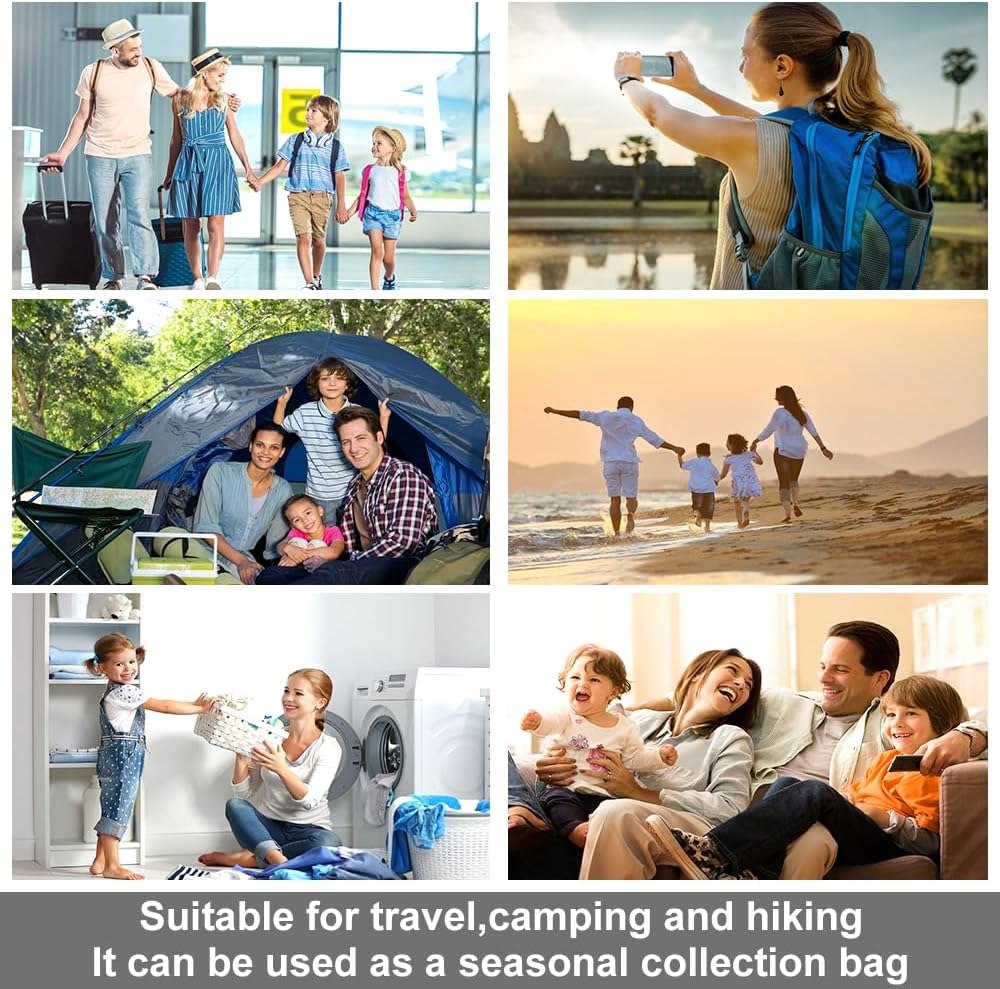 10-Pack Space Saver Compression Bags – No Pump Needed Travel Storage