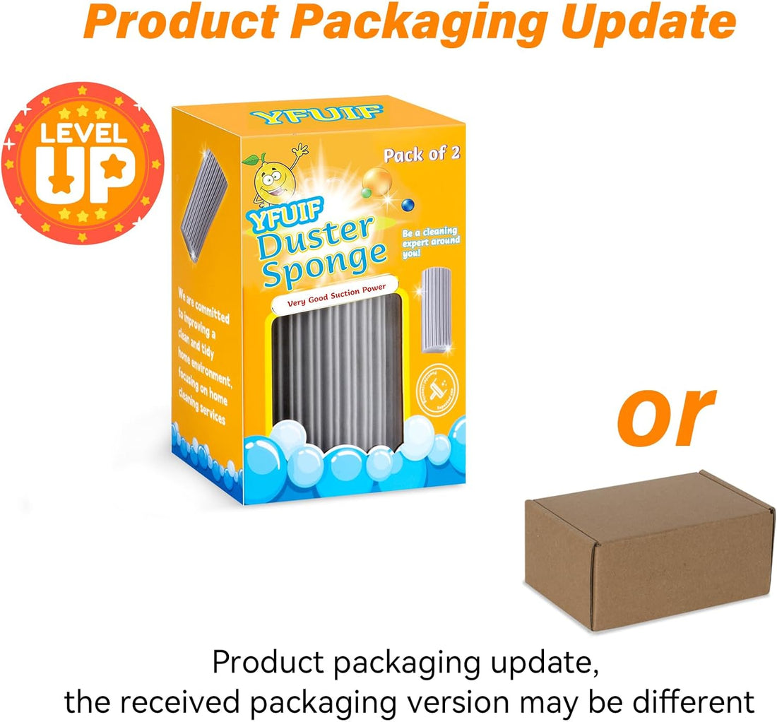 2-Pack Damp Clean Duster Sponge, Magic Sponge Eraser Baseboard Cleaner