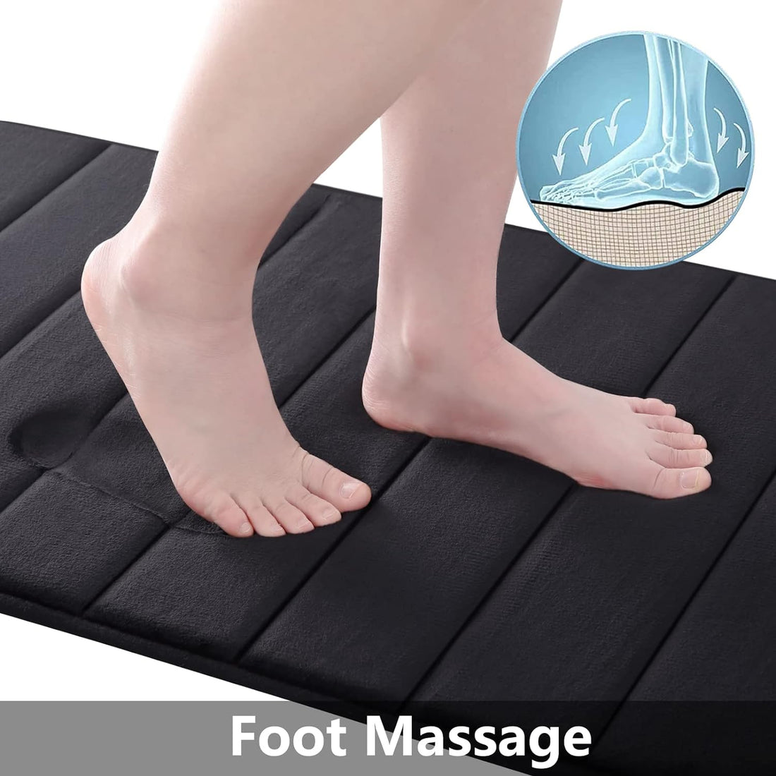 Memory Foam Bath Mat, 30" x 20", Ultra Soft and Non-Slip Bathroom Rugs