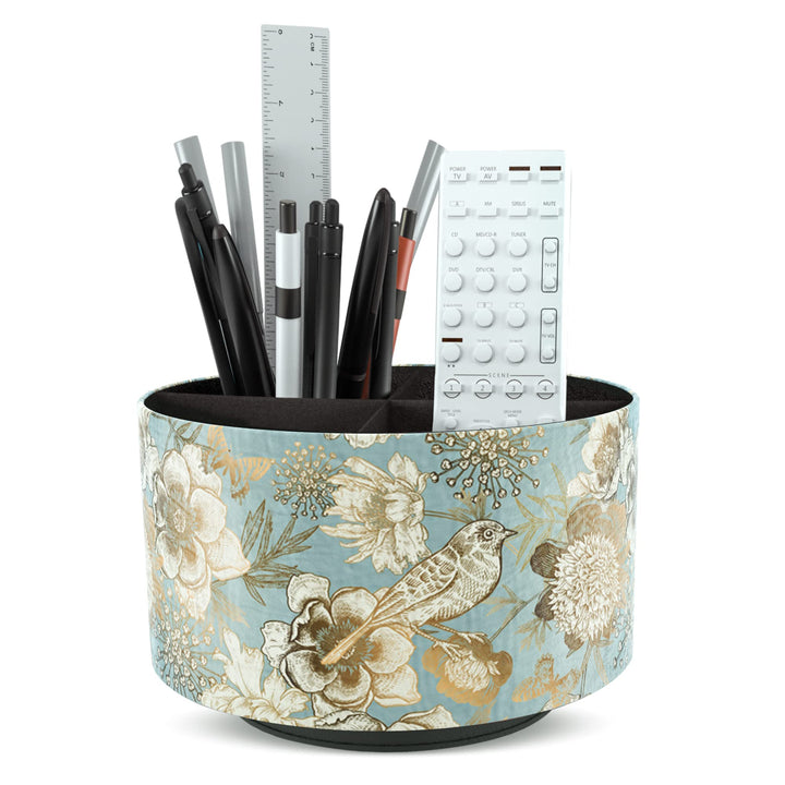 360° Rotating Leather Desk Organizer – Blue Bird Art Supply