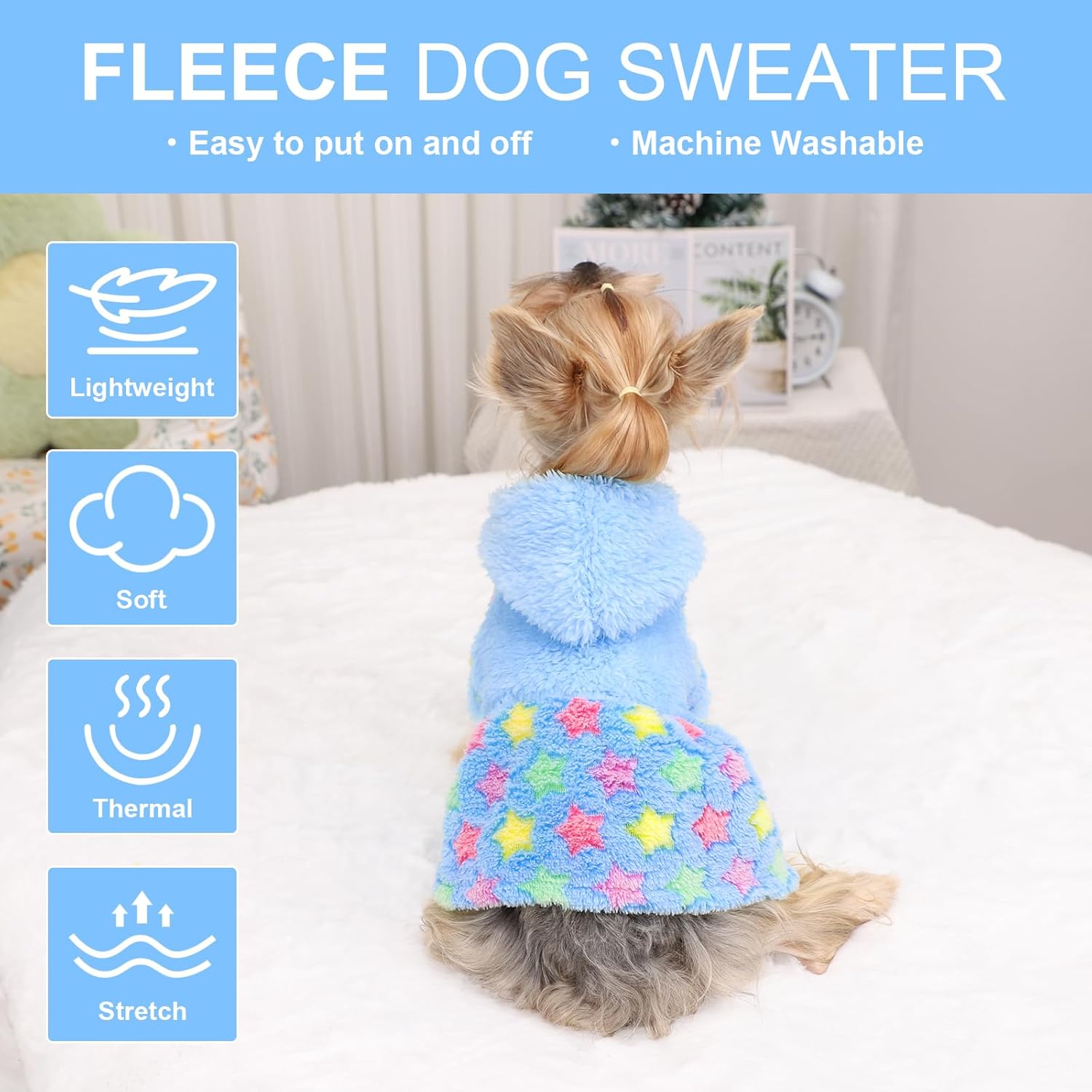 Dog Hoodie Sweater – Winter Pet Clothes for Small Dogs Boy & Girl Sweater