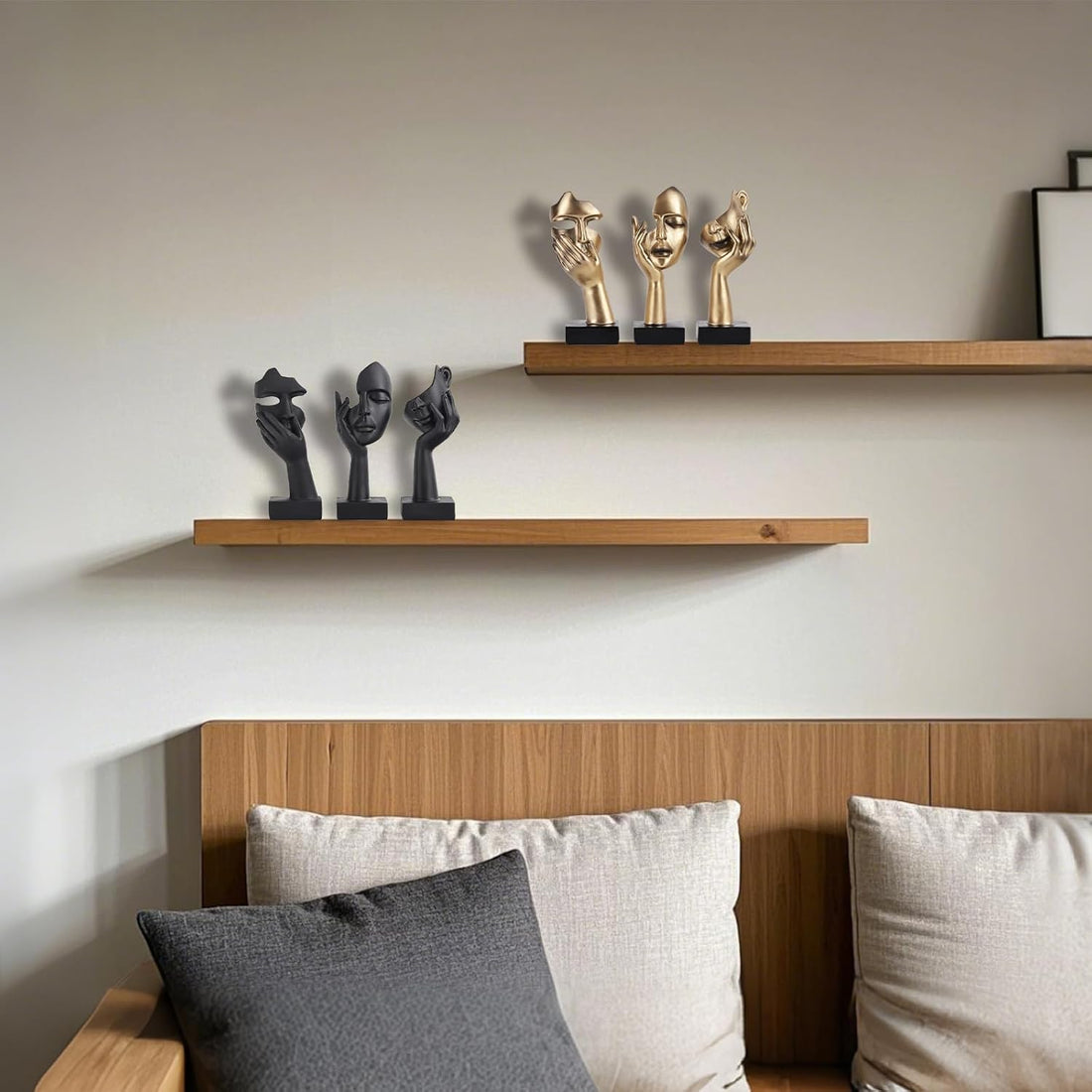 Thinker Statue Set – Gold & Black Abstract Modern Decor (3 Pcs)