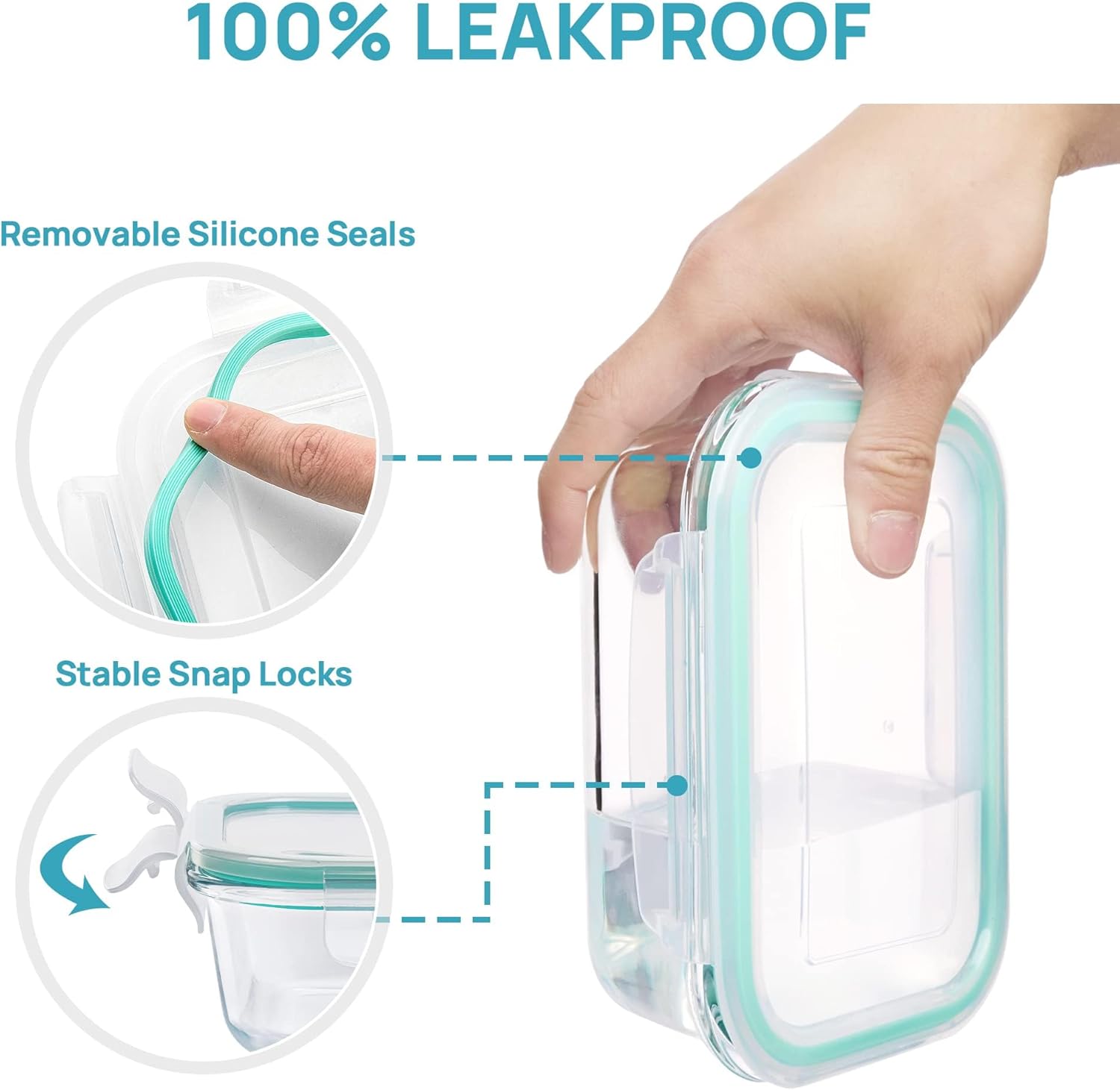 8-Pack Glass Food Storage Containers with Airtight Lids