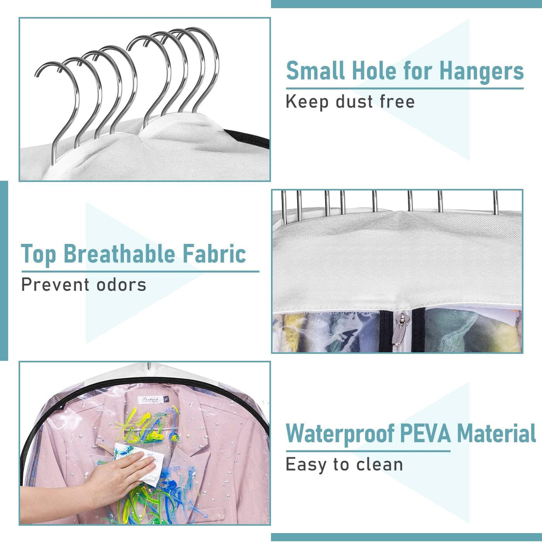 Organized and crease-free living: 3-Pack 40" Clear Gusseted Garment Bags – 10" Wide Suit