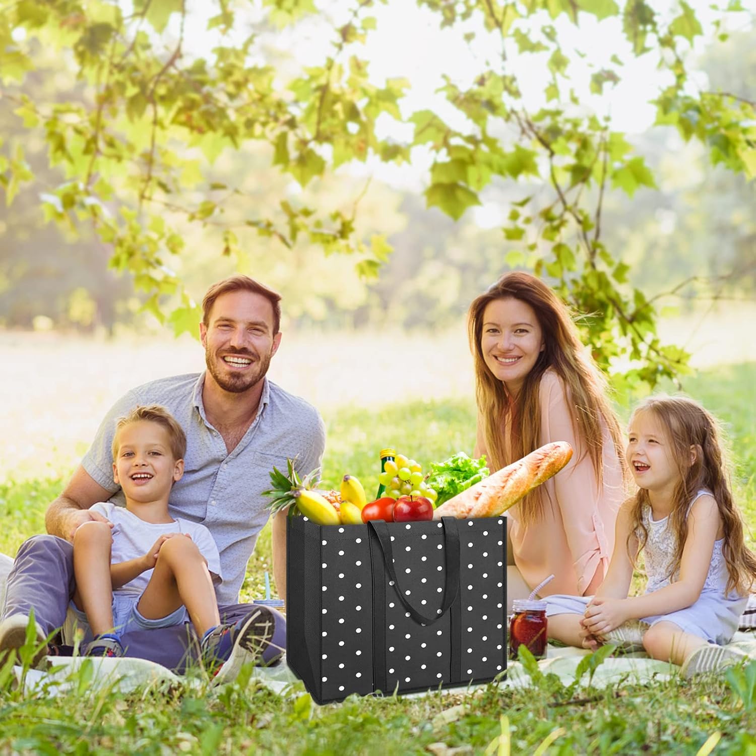 Fab Totes 10-Pack Reusable Grocery Bags – Heavy Duty Waterproof