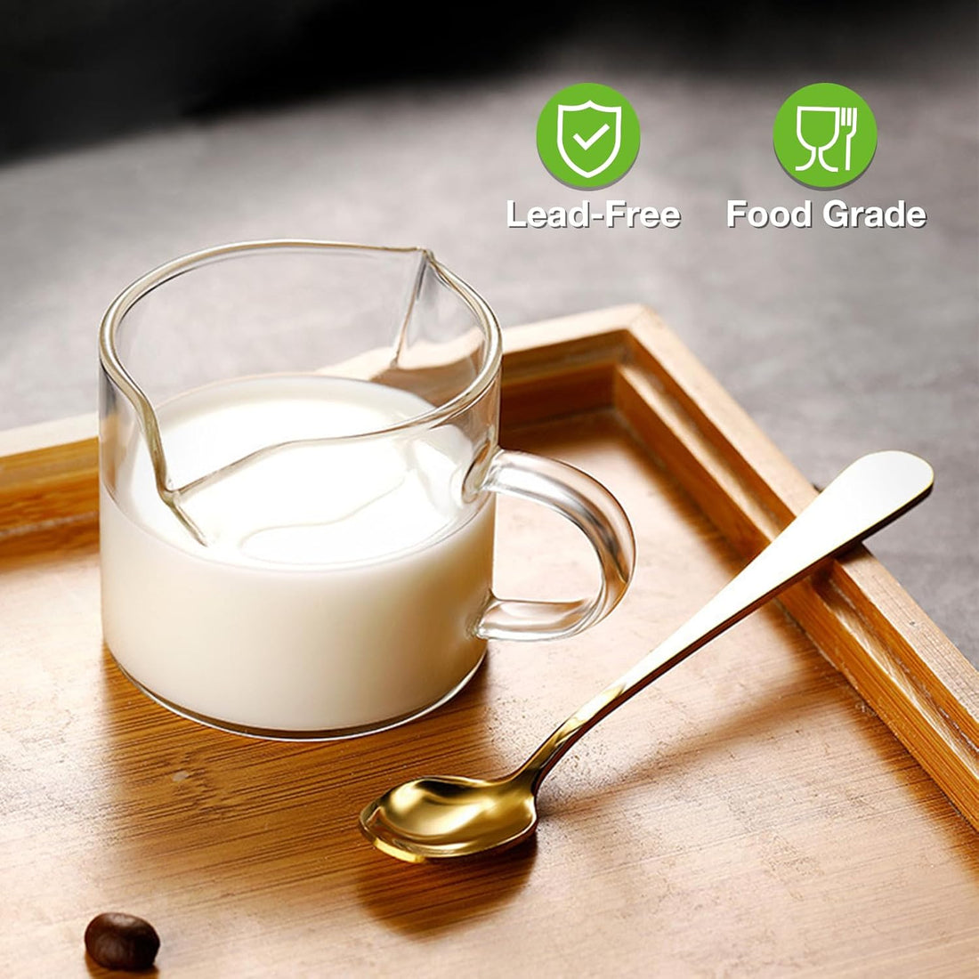 Cups Set of 2, 4 OZ Double Spouts Cups, Espresso Shot Glasses Milk Cup