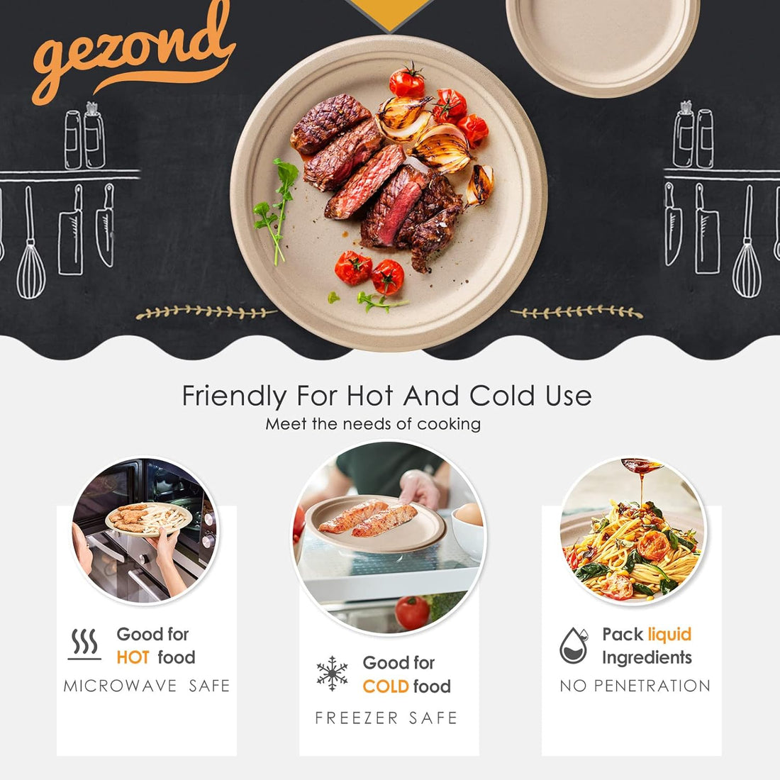 250 Pc Compostable Paper Plates & Utensils Set for Parties