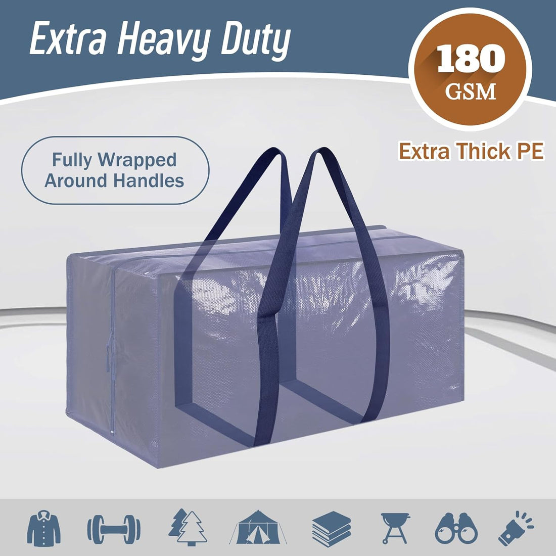 6-Pack Extra Heavy Duty Large Moving Bags – Durable Waterproof Storage Totes