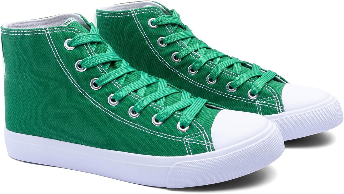 Women’s High-Top Canvas Sneakers – Lace-Up Casual Shoes with Extra Laces