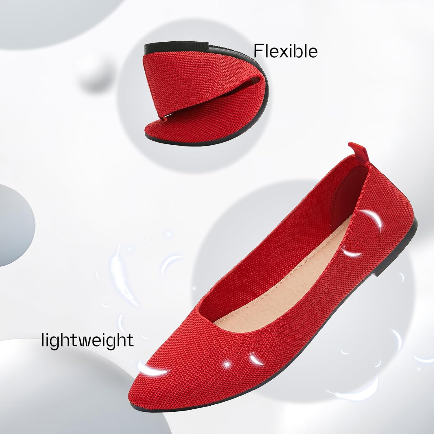 Women’s Pointed Toe Slip-On Ballet Flats – Comfortable Black Dres