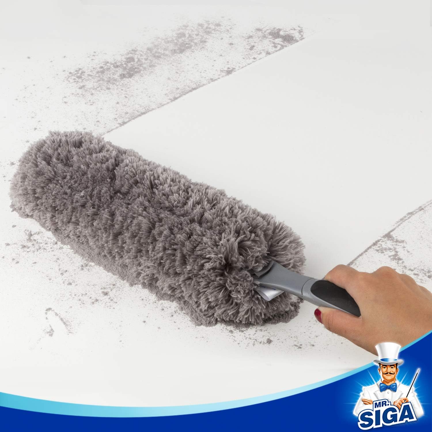Lint Free Microfiber Duster, Washable Duster for Household Cleaning Gray