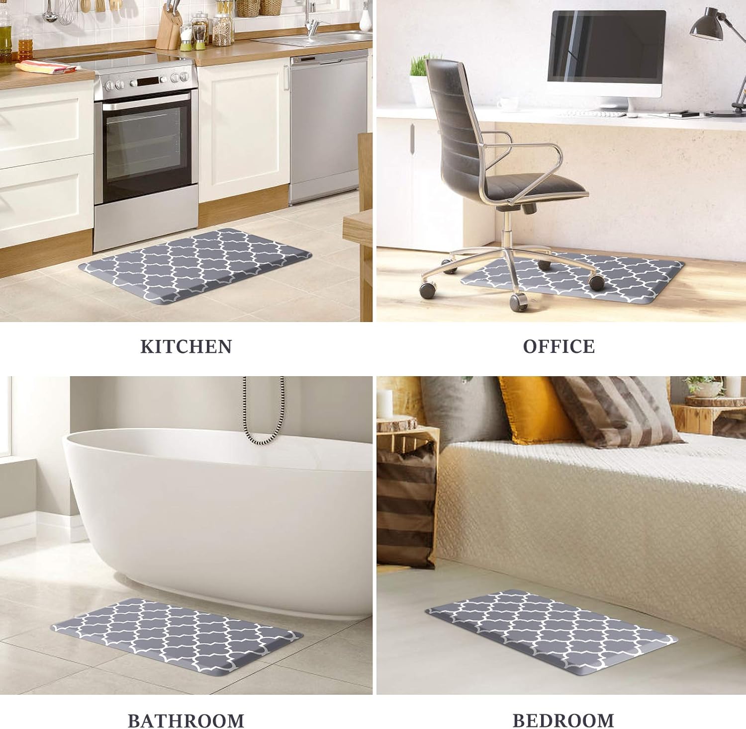 Kitchen Mat and Rugs Cushioned Anti-Fatigue Non-Slip Waterproof