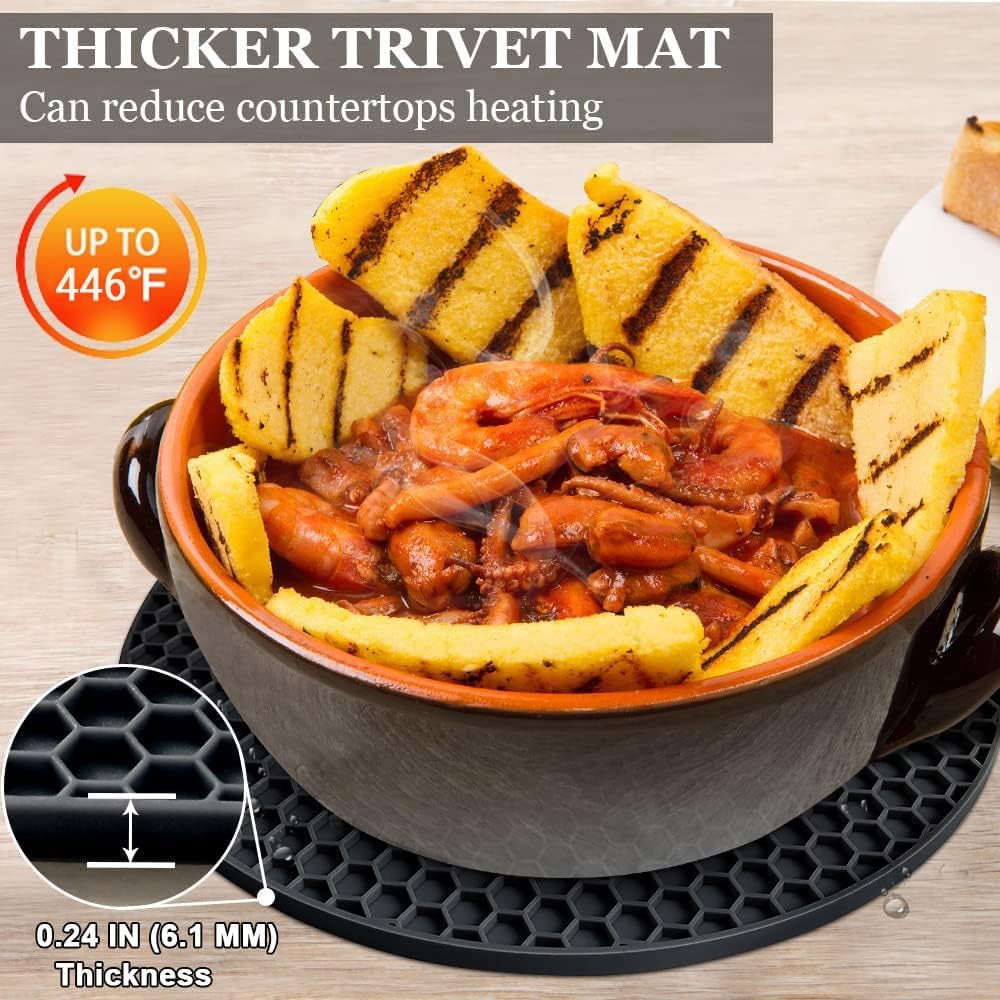 Silicone Trivet Mats – 4 Heat-Resistant Pot Holders Non-Slip Hot