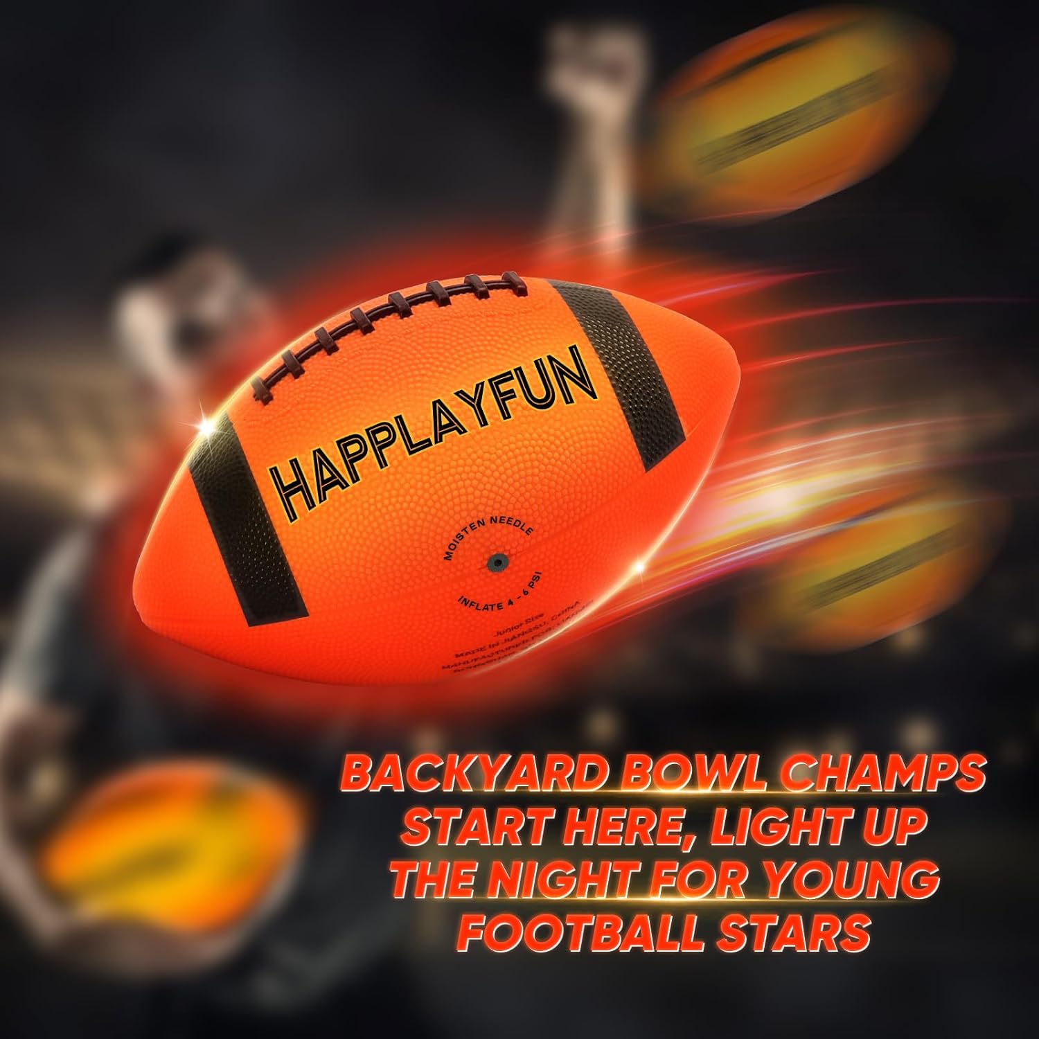 Light Up Football for Kids 8-12 – USB-C Rechargeable LED Glow